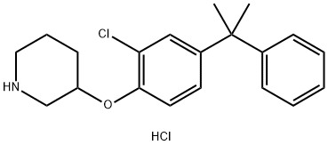 3-[2-Chloro-4-(1-methyl-1-phenylethyl)phenoxy]-piperidine hydrochloride Structure