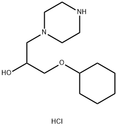 1-Cyclohexyloxy-3-piperazin-1-yl-propan-2-oldihydrochloride 化学構造式