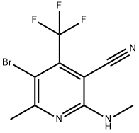 5-Bromo-6-methyl-2-(methylamino)-4-(trifluoromethyl)nicotinonitrile Struktur
