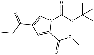 1-(tert-Butyl) 2-methyl 4-propionyl-1H-pyrrole-1,2-dicarboxylate Structure