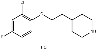 4-[2-(2-Chloro-4-fluorophenoxy)ethyl]piperidinehydrochloride Struktur