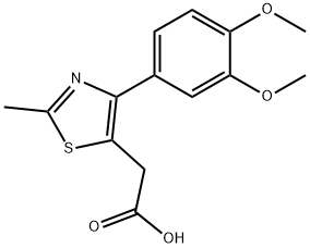 [4-(3,4-Dimethoxy-phenyl)-2-methyl-thiazol-5-yl]-acetic acid,43204-94-0,结构式