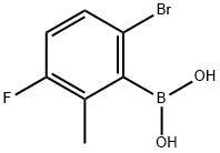 2-Bromo-5-fluoro-6-methylphenylboronic acid 结构式