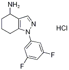 1-(3,5-ジフルオロフェニル)-4,5,6,7-テトラヒドロ-1H-インダゾール-4-アミン塩酸塩 化学構造式