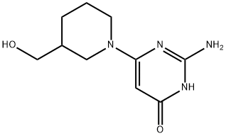 2-氨基-6-[3-(羟甲基)哌啶-1-基]嘧啶-4(3H)-酮, 1199215-84-3, 结构式