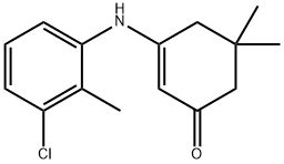 2-cyclohexen-1-one, 3-[(3-chloro-2-methylphenyl)amino]-5,5 化学構造式