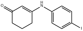 3-[(4-ヨードフェニル)アミノ]シクロヘキス-2-エン-1-オン 化学構造式