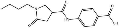 benzoic acid, 4-[[(1-butyl-5-oxo-3-pyrrolidinyl)carbonyl]a Structure