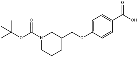 4-[[1-(三级丁氧基-氧代甲基)-3-哌啶基]甲氧基]苯甲酸,162045-40-1,结构式