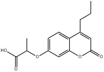 2-(2-氧代-4-丙基-苯并吡喃-7-基)氧基丙酸,304896-87-5,结构式