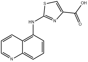 2-(キノリン-5-イルアミノ)-1,3-チアゾール-4-カルボン酸 化学構造式