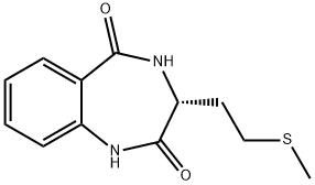 (3R)-3-[2-(メチルチオ)エチル]-3,4-ジヒドロ-1H-1,4-ベンゾジアゼピン-2,5-ジオン 化学構造式