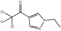 2,2,2-Trichloro-1-(1-ethyl-1H-pyrazol-4-yl)-ethanone 化学構造式