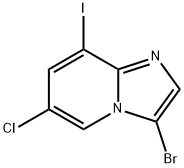 3-Bromo-6-chloro-8-iodoimidazo[1,2-a]pyridine Struktur