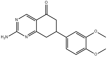 2-氨基-7-(3,4-二甲氧基-苯基)-7,8-二氢-6H-喹唑啉-5-酮, 351163-43-4, 结构式