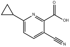 3-Cyano-6-cyclopropyl-2-pyridinecarboxylic acid Struktur
