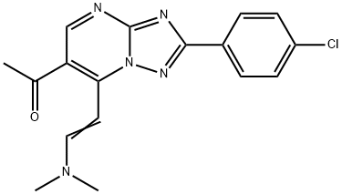 1-{2-(4-Chlorophenyl)-7-[(E)-2-(dimethylamino)viny l][1,2,4]triazolo[1,5-a]pyrimidin-6-yl}ethanone Structure
