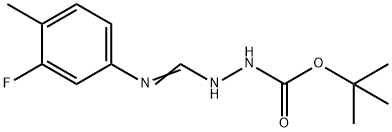 2-((3-氟-4-甲基苯基)(亚氨基)甲基)肼-1-羧酸叔丁酯,1053655-97-2,结构式