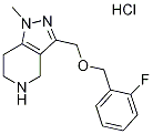3-{[(2-Fluorobenzyl)oxy]methyl}-1-methyl-4,5,6,7-t etrahydro-1H-pyrazolo[4,3-c]pyridine hydrochlorid Structure
