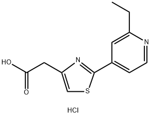 [2-(2-乙基吡啶-4-基)-1,3-噻唑-4-基]乙酸盐酸盐, 1332530-85-4, 结构式