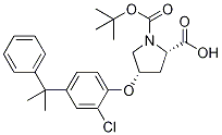 (2S,4S)-1-(tert-Butoxycarbonyl)-4-[2-chloro-4-(1-m ethyl-1-phenylethyl)phenoxy]-2-pyrrolidinecarboxy 结构式