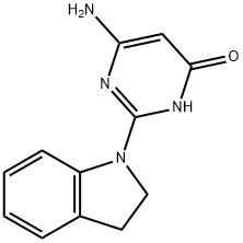 6-氨基-2-(2,3-二氢-吲哚-1-基)-3H-嘧啶-4-酮, 876667-59-3, 结构式