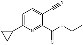 Ethyl 3-cyano-6-cyclopropyl-2-pyridinecarboxylate Struktur