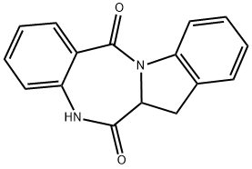 5H-Indolo[2,1-c][1,4]benzodiazepine-6,12(5aH,7H)-dione,1246040-90-3,结构式