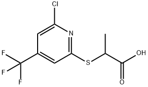 2-(6-Chloro-4-(trifluoromethyl)pyridin-2-ylsulfanyl)propionic acid Structure