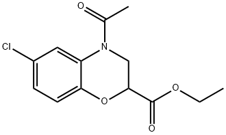 6-氯-4-乙酰基-2,3-二氢-1,4-苯并恶嗪-2-甲酸乙酯, 391873-67-9, 结构式