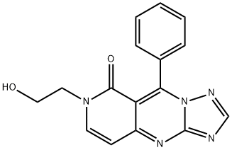 7-(2-Hydroxyethyl)-9-phenylpyrido[4,3-d]-[1,2,4]triazolo[1,5-a]pyrimidin-8(7H)-one 化学構造式