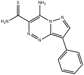 4-アミノ-8-フェニルピラゾロ[5,1-C][1,2,4]トリアジン-3-カルボチオアミド 化学構造式