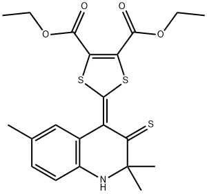 Diethyl 2-(2,2,6-trimethyl-3-thioxo-2,3-dihydroquinolin-4(1H)-ylidene)-1,3-dithiole-4,5-dicarboxy Struktur