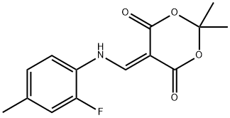 5-{[(2-Fluoro-4-methylphenyl)amino]methylene}-2,2-dimethyl-1,3-dioxane-4,6-dione Struktur