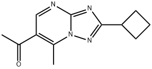 1-(2-环丁基-7-甲基[1,2,4]三唑并[1,5-A]嘧啶-6-基)乙酮, 1379811-69-4, 结构式