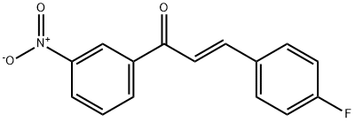 (E)-3-(4-フルオロフェニル)-1-(3-ニトロフェニル)-2-プロペン-1-オン 化学構造式