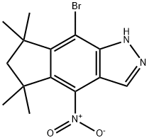 8-Bromo-5,5,7,7-tetramethyl-4-nitro-1,5,6,7-tetrahydrocyclopenta[f]indazole|8-溴-5,5,7,7-四甲基-4-硝基-1,5,6,7-四氢环戊[F]吲唑
