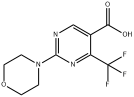 2-Morpholin-4-yl-4-(trifluoromethyl)-pyrimidine-5-carboxylic acid,873450-23-8,结构式