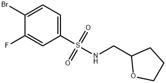 4-溴-3-氟-N-((四氢呋喃-2-基)甲基)苯磺酰胺,1207256-50-5,结构式