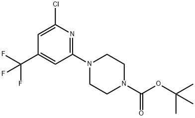 6-Chloro-2-(4-tert-butoxycarbonylpiperazino) -4-(trifluoromethyl)pyridine Struktur