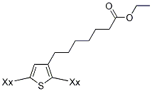 POLY[3-(ETHYL-7-HEPTANOATE)THIOPHENE2,5-DIYL] 化学構造式