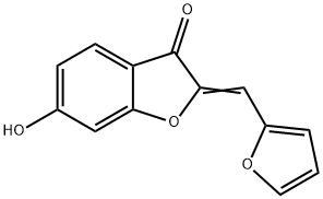 (2Z)-2-(2-フリルメチレン)-6-ヒドロキシ-1-ベンゾフラン-3(2H)-オン 化学構造式
