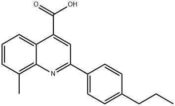 8-METHYL-2-(4-PROPYLPHENYL)QUINOLINE-4-CARBOXYLICACID 化学構造式