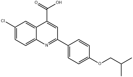 6-氯-2-(4-异丁氧基苯基)喹啉-4-羧酸 结构式