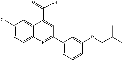 6-CHLORO-2-(3-ISOBUTOXYPHENYL)QUINOLINE-4-CARBOXYLIC ACID Structure