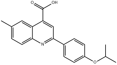 2-(4-イソプロポキシフェニル)-6-メチルキノリン-4-カルボン酸 化学構造式