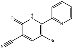 5-bromo-2-oxo-6-(2-pyridinyl)-1,2-dihydro-3-pyridinecarbonitrile 化学構造式