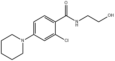 2-クロロ-N-(2-ヒドロキシエチル)-4-ピペリジノベンゼンカルボキサミド 化学構造式