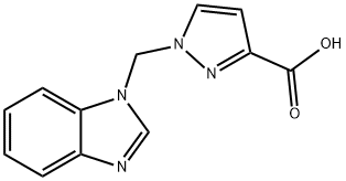 1-(1H-Benzimidazol-1-ylmethyl)-1H-pyrazole-3-carboxylic acid Structure