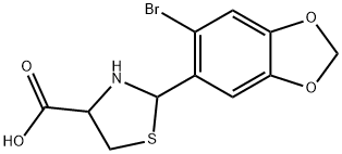 2-(6-Bromo-1,3-benzodioxol-5-yl)-1,3-thiazolidine-4-carboxylic acid Structure